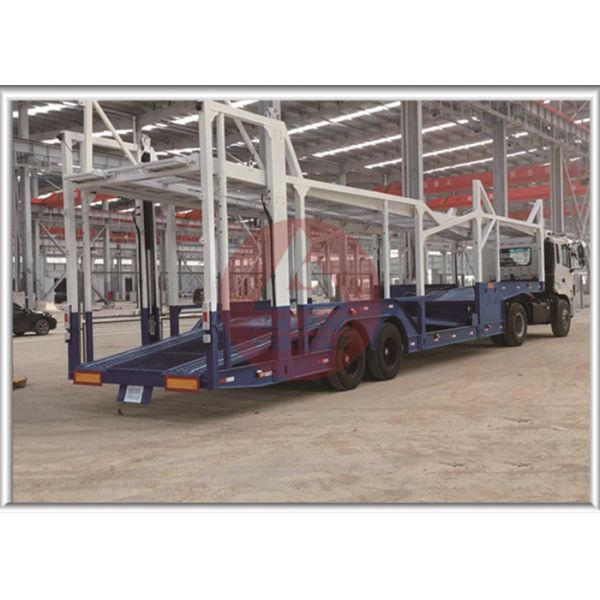 Goose Neck Car Carrier Truck , ABS Automobile Transport Trailers 14200KG Payload