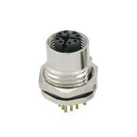 Conector femenino de la prenda impermeable del conector del soporte del panel del PWB M12 del frente para el sensor