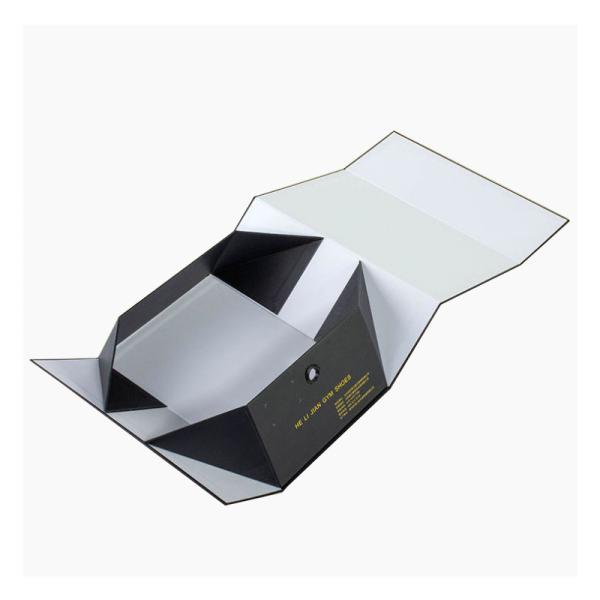 ISO 10x10x3 Inches Rigid Cardboard Black Foldable Shoe Paper Boxes