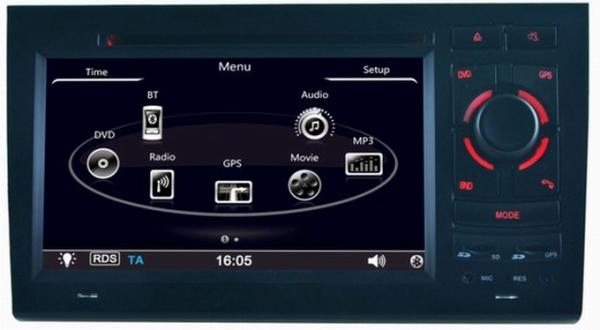 Ouchuangbo multimedia gps stereo navi for Audi A4 2002-2008 steering wheel control SD USB