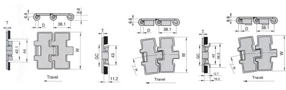 Plastic Straight Run Flat-Top Chain LF820-K325 LF820-K350 LF820-K400 LF820-K450 LF820-K500 LF820-K600