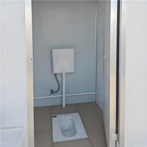 Powder Coated Steel Frame Mobile Toilet with Weather Resistance and High-strength Steel Construction