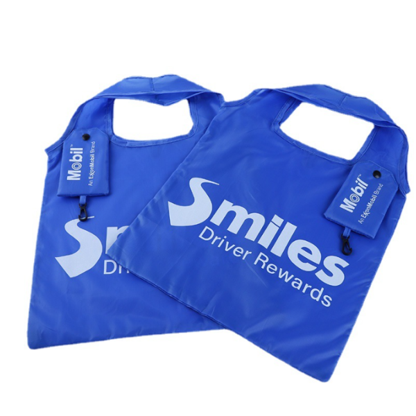 Promotional Foldable Shopping Bag Nylon Tote Collapsible Reusable Grocery Bags