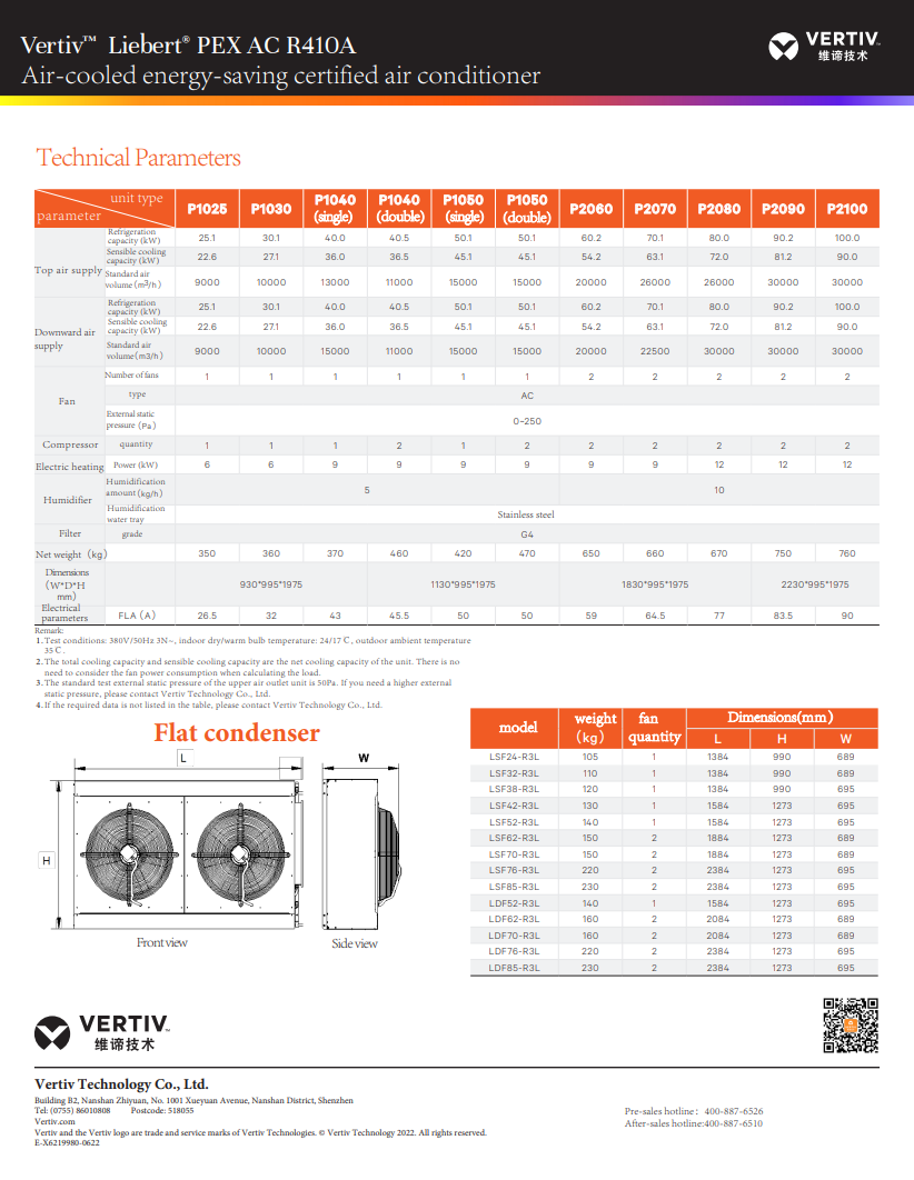 Vertiv Emerson Liebert PEX AC Série 25KW 30KW 40KW 50KW 60KW 70KW 80KW 90KW 100KW CRAC Ar condicionado de precisão industrial para resfriamento de data center