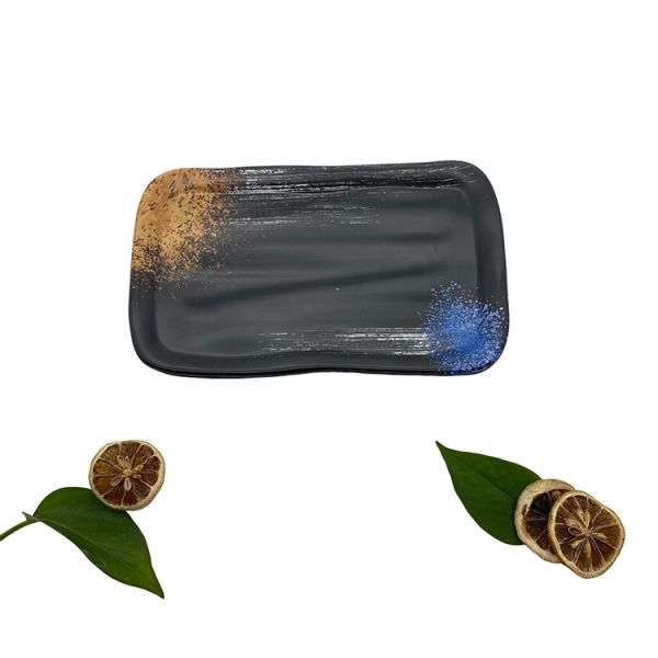 Rectangle Commercial Melamine Dinnerware Restaurant 8.3'' Galaxy Pattern