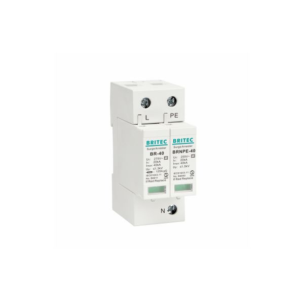 IEC 61643-11 Type 2 Surge Protection Device with 40kA 1P+NPE Lightning Protection and DIN Rail Mounting