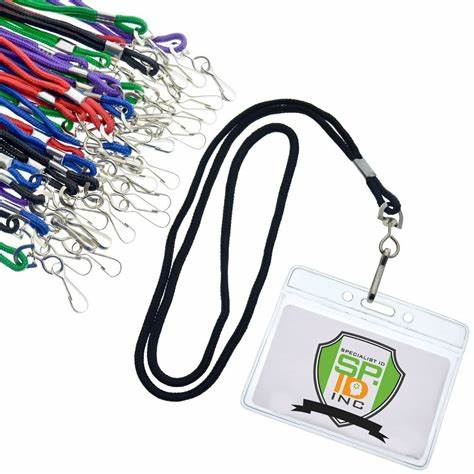 Plastic Woven Neck Badge Lanyard Retractable Badge Holder Logo Custom
