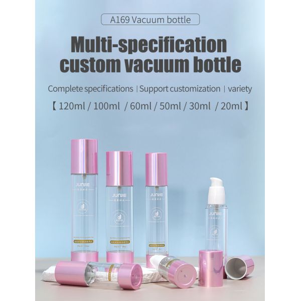 60ml Airless Bottles Pink Essential Oil Spray Bottle Transparent With Customized Logo Printing