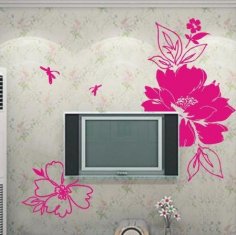 House Decorative Computer designed Wall Flower Stickers F204
