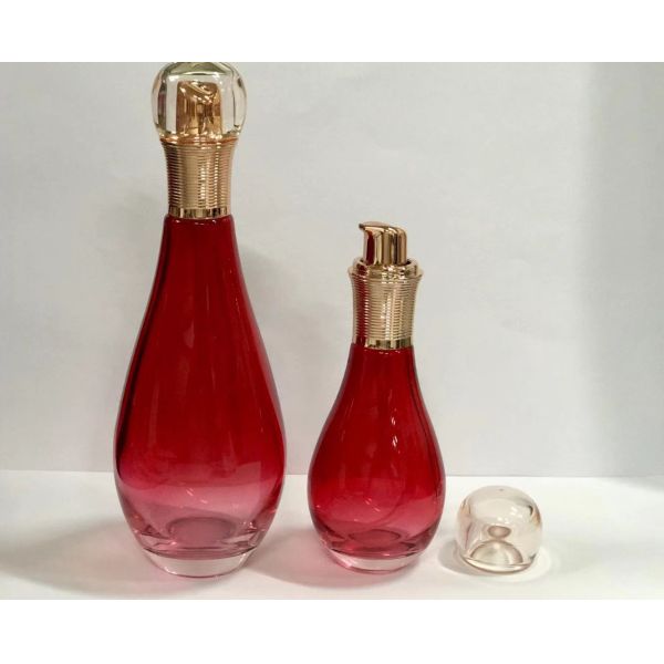 La pompe cosmétique en verre en forme de cuvette de bouteilles met l'OEM en bouteille de bouteilles de lotion