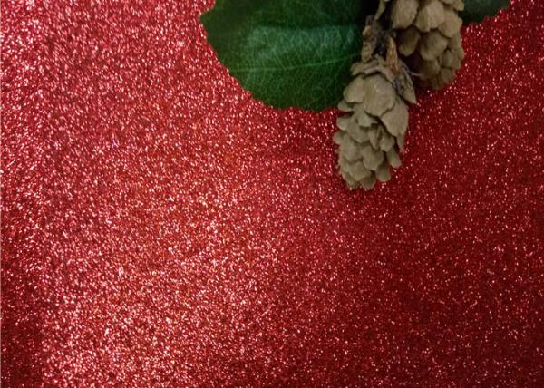Magenta Red Glitter Fabric For Dresses , Cold Resistance Shiny Glitter Fabric