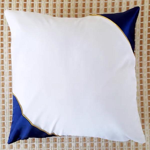 Colored Corner Golden Edge Blank Polyester Pillow Cases For Sublimation DIY Custom cushion cover sublimation