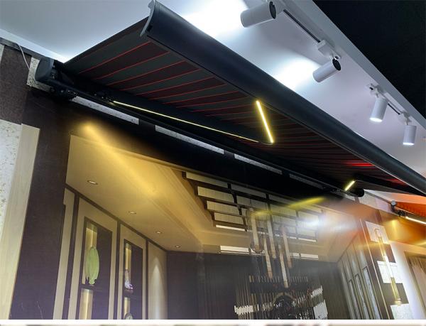 Outdoor Motorized Waterproof Retractable Awning Canopy Full Cassette Awning