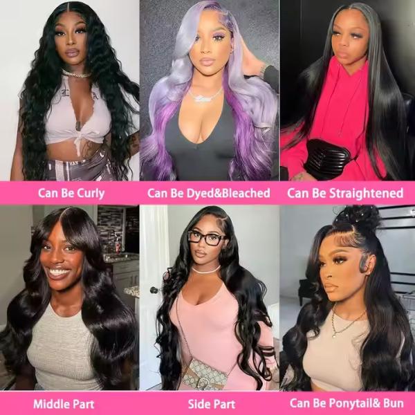 Ready to Ship Brazilian Virgin Hair Body Wave 180% Preplucked 13x4 Transparent Full Lace Front Wigs Human Hair for Black Women
