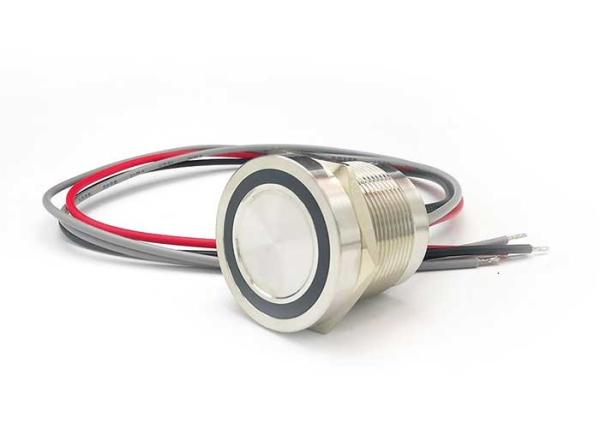 Latching Ip68 Led Piezo Touch Switch 25mm Waterproof Flat Round Head