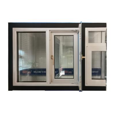 Janela de vidro duplo de alumínio com grelha de PVC isolada