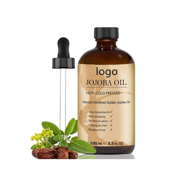 Óleos essenciais puros líquidos, frio orgânico - óleo pressionado do Jojoba para a pele/cabelo