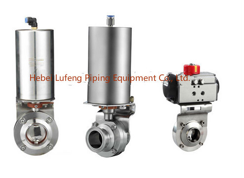 SUS304/316L Sanitary Stainless Steel Pneumatic Butterfly Valve