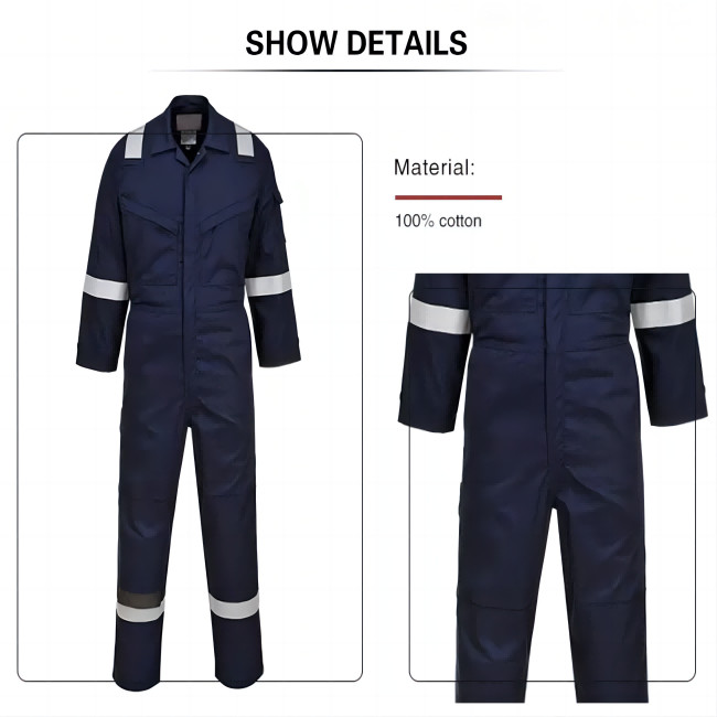 Удобный костюм Coverall безопасности 100% хлопок preshrunk огнезамедлительное для личной защиты