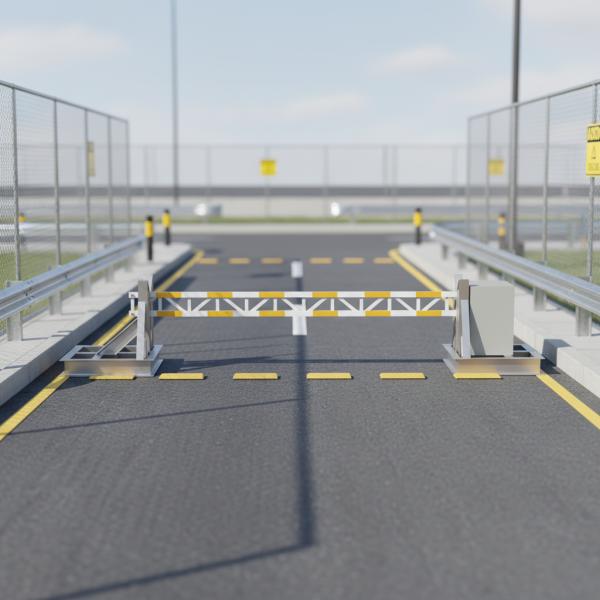 High Security Rising Arm Barrier with K4 Impact Resistance Hydraulic Drive and ISO 22343-2023 Compliance
