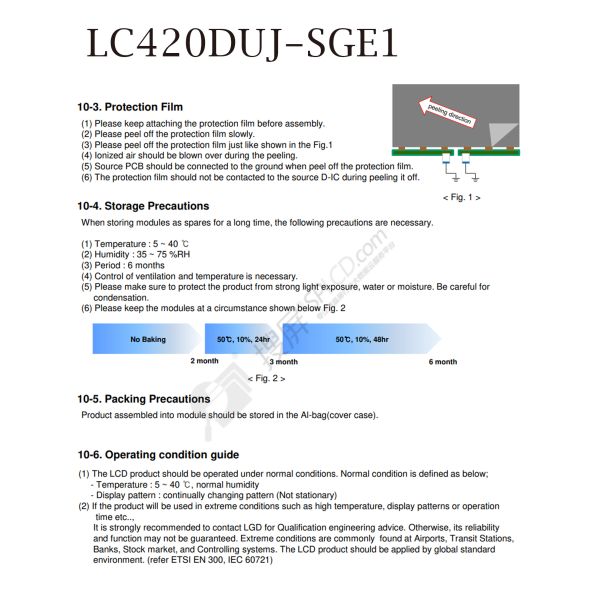 LC420DUJ-SGE1 Lcd Tv Screen Panel 42 Inch Full HD With IPS Technology