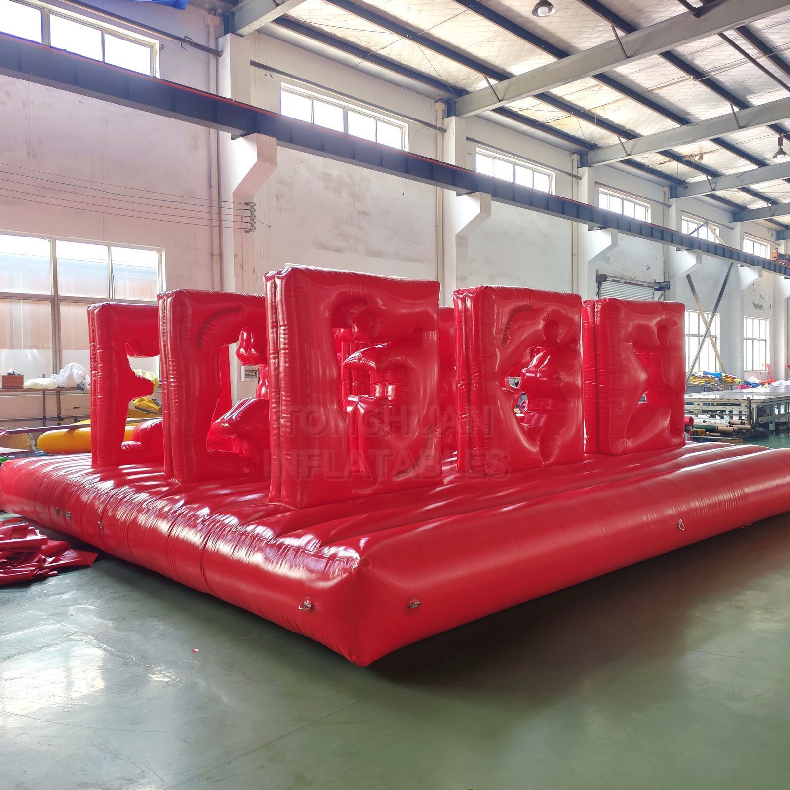 Commercial Inflatable Human Wall Challenge Game with 5 Cutout Panels for Events and Team Building