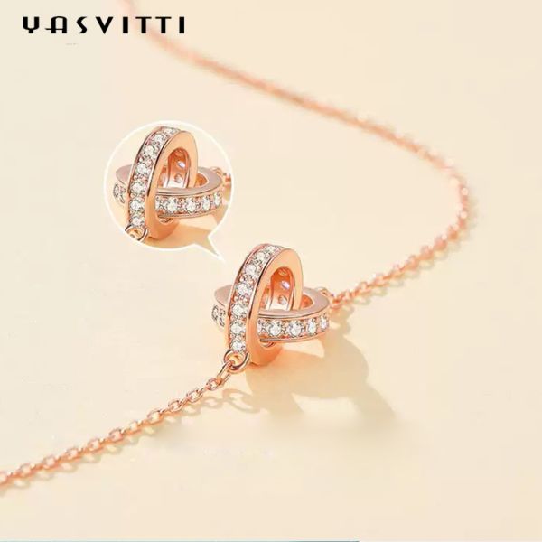 ожерелье 2.08g серебряное цепное 18k 6.7X8.2mm покрывает двойное ожерелье петли