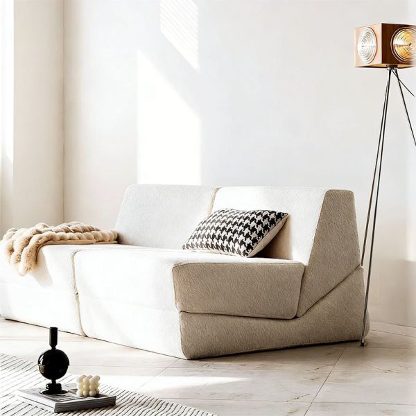 Modern Square Sectional Sofa Apartment Living Room Bedroom Recliner Sofa Bed Furniture Vacuum Compressed Modular Packing