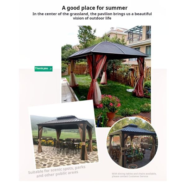Aluminium Frame Patio Gazebo Tent Outdoor Gazebo Canopy With Galvanized Sheets Celling