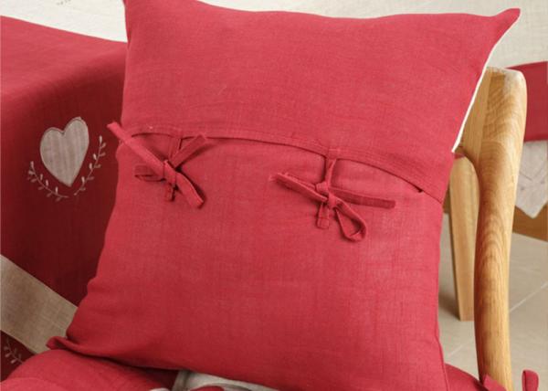 Custom Embroidered Decorative Throw Pillow Covers 100% Linen Heart Pattern