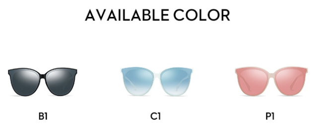 Parim Ladies Polarized Sunglasses , Black Blue Pink Lens Women Plastic Frames