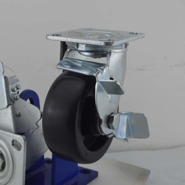 Рицинусы 5 дюймов сверхмощные пластиковые встают на сторону тормозят черные твердые колеса рицинуса PP промышленные