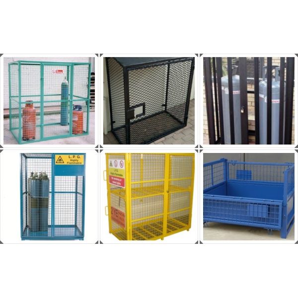 Folding Steel Stackable Storage Cage Design Metal Cages Gas Bottle Storage Cage