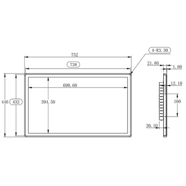 32 inch Embedded Self-Service Vending Machine Capacitive Touch Linux System Industrial PC Touch Monitor
