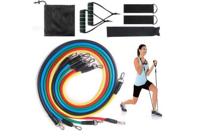 Durable Custom Logo TPE Exercise Resistance Bands Set 11pcs