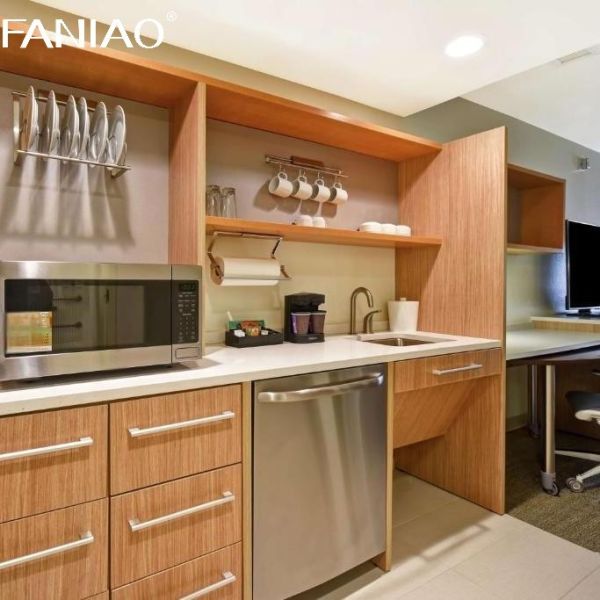 Кухонный шкаф для квартир Небольшой деревянный шкаф Все в одном кухонном блоке Модульные кухонные шкафы