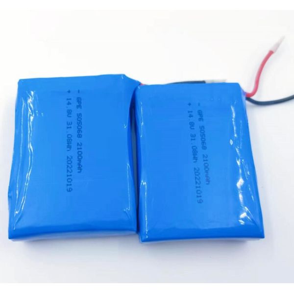 14.8V 2100mAh 4S1P Lithium Polymer Battery Pack for Detector with 500 Cycle Life