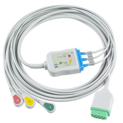 GE Marquette 2021141-002 2001292-001 cabos do conector ECG da pressão 11pin do IEC da ligação dos cabos e dos Leadwires 3 de ECG