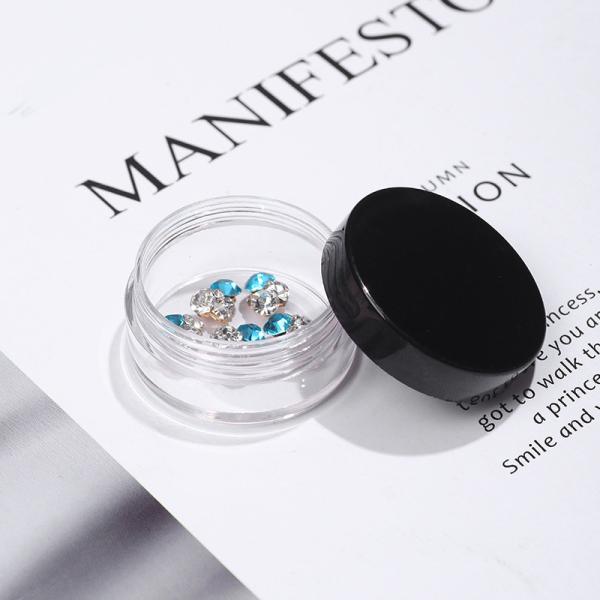 Acrylic 5g 10g 15g 20g 30g Clear Loose Powder Jar Container with Black Lid Customized Colors Eco Friendly Industrial Cosmetic