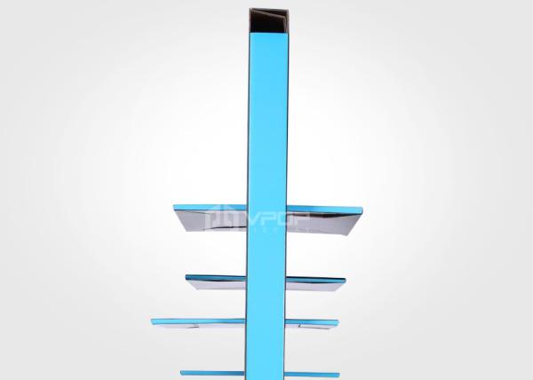 Two Sides Cardboard Merchandising Displays Blue And Black Stable High Capacity