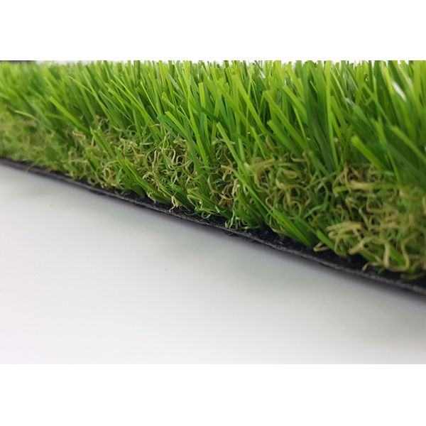 Dense Surface Silky Soft Monofilament PE + Curly PP Outdoor Artificial Grass , 5 - 8 Years Warranty
