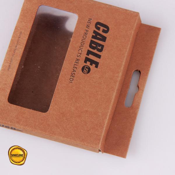 Caixa de papel por atacado da embalagem do cabo de dados do Usb de Logo Customized Hanging Electronic Products