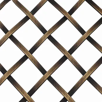 Square Hole Crimped Decorative Woven Wire Mesh For Cabinets