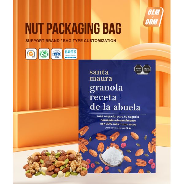Custom Plastic Nut Packaging Pouches Food Packaging Bag Nut Packing Bag For Snack Dried Fruit