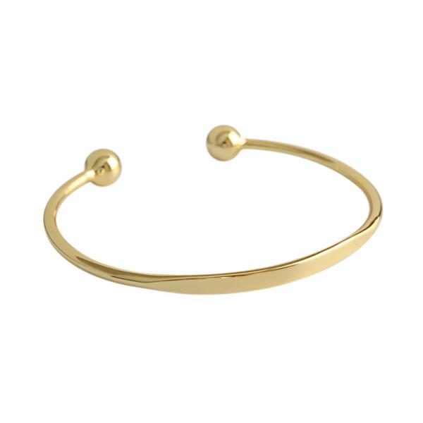 Lanciashow 925 Sterling Silver Cuff Bangle Bracelet Gold Plated Jewelry For Women