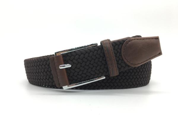 Polyester Adjustable Braided 35mm Mens Elastic Stretch Belt
