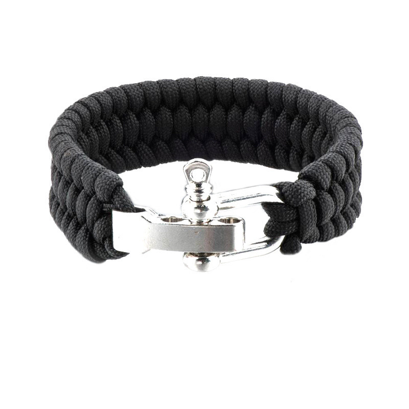 6-8 Paracord Survival U Shackle Wristband for Outdoor Activities in Over 200 Colors