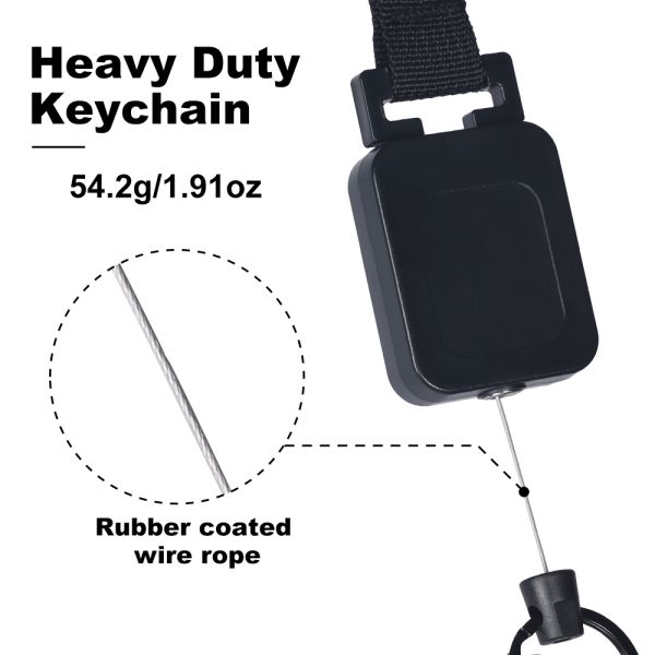 Deyi Badge Reel Heavy Duty Carabiner Badge Holder Extendable Badge Reel ID Holder Key Ring Steel Retractable