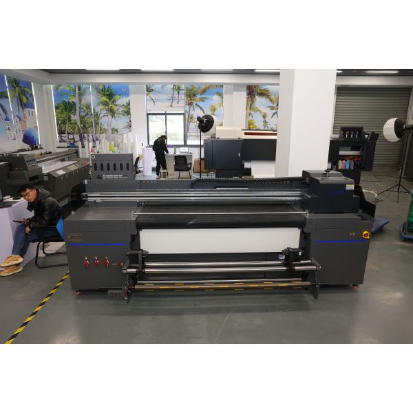 Industrial Digital Large Format Printer HB1806 (6 Heads) 4 Colors 1.8m Hybrid UV Printer Three Row UV Mesh Belt Machine
