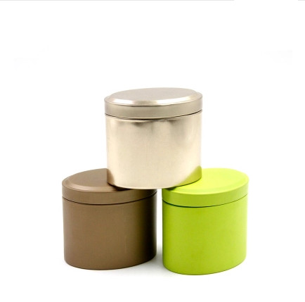 Jewelry Packaging Airtight Oval Empty Decorative Tin Containers Tea Gifts Tin Cans